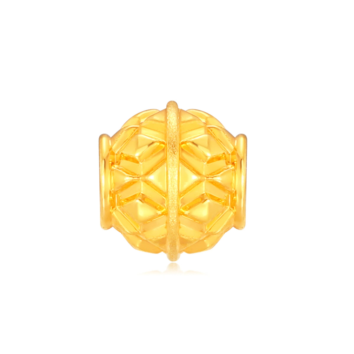 Gold Brick Geometry Spacer Bead Gold Charm - 0.2g