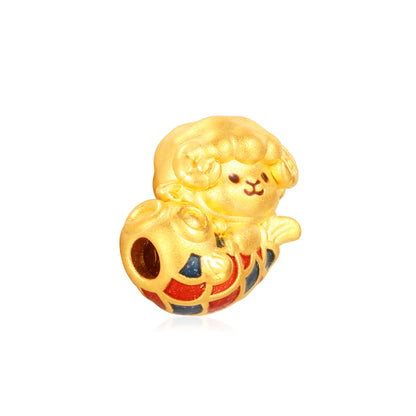 Good Luck Descend Goat Gold Charm - 0.35g