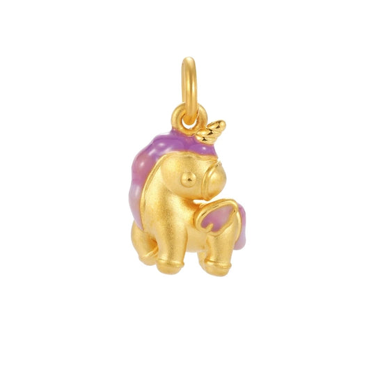 Wholesale simple style unicorn pendant 24K solid gold enamel craft pendant Necklace accessories
