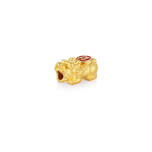 24K Solid Gold Wealth Character Pixiu Charm 0.32g