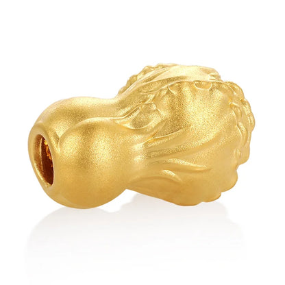 24K Gold Tiny Cabbage Beaded Charm Minimalist Wealth Jewelry 0.35g