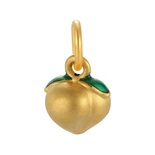 Trendy fashion style 24k micro-hard gold fairy peach pendant high-end Gold jewelry accessories