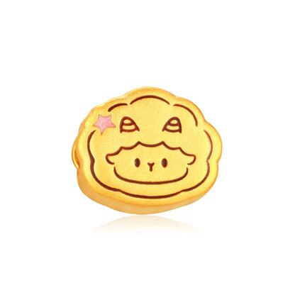 Line Art Goat Gold Charm - 0.45g