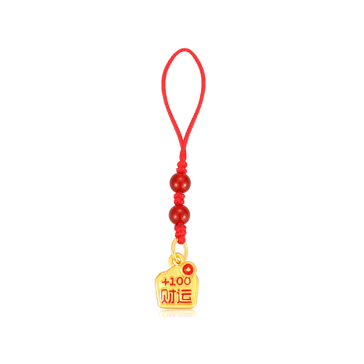 24K Solid Gold Wealth Plus 100 Pendant Charm 0.55g