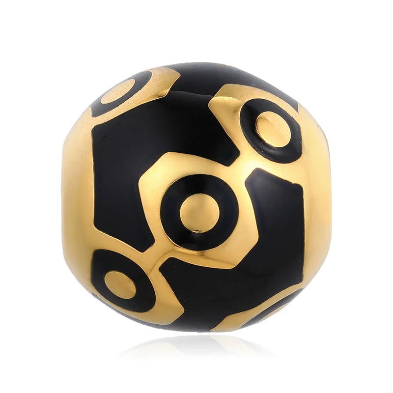 Large-size Luxury Design Nine-eyed Sky Beads 24k Pure Gold Hard Gold Bracelet Beaded High-end Gold Jewelry Accessories Classical