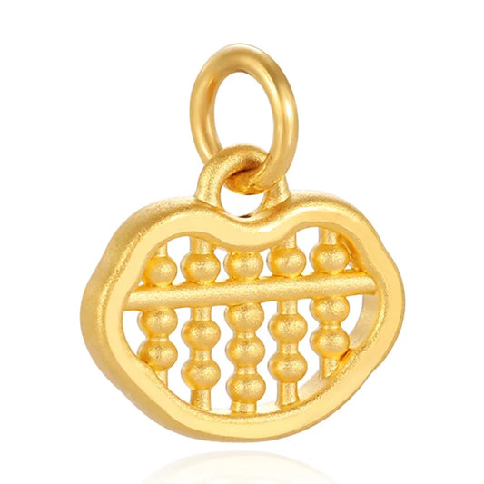 Luxury Design 24K Solid Gold Abacus Shape Beaded Bracelet Charms High-end Jewelry