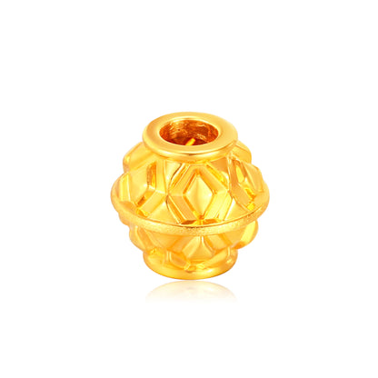 Gold Brick Geometry Spacer Bead Gold Charm - 0.2g