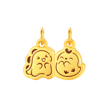Magnetic Dragon & Rooster Liuhe Pair Gold Charm - 1.3g