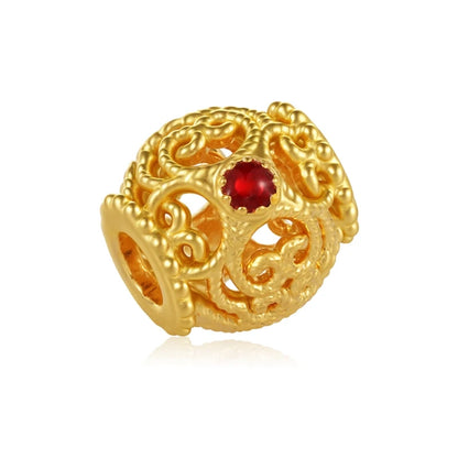 24K Gold Ruyi Filigree Beaded DIY Accessory Minimalist Wealth Jewelry 0.45g