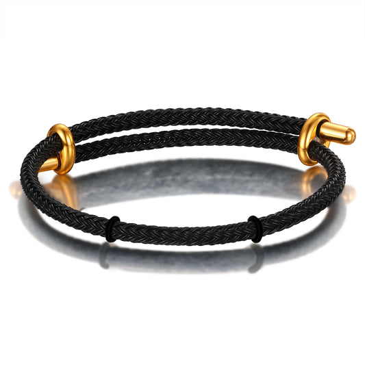 Black Steel Wire Bracelet 22-24cm