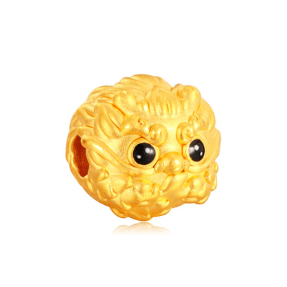 Flowing Wealth Green Dragon Gold Charm - 0.55g