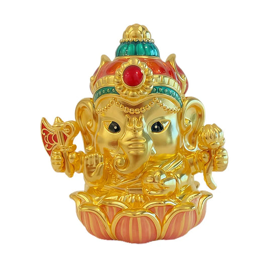 Large size 24k pure gold hard gold Southeast Asian elephant god lotus seat from the Zodiac series Decoration