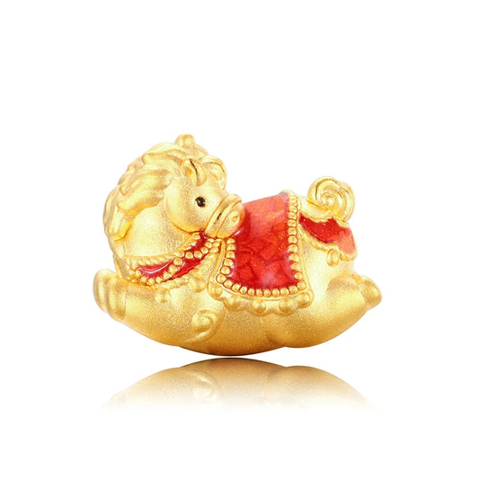 Fashion 24k pure gold micro-hard gold return horse beaded bracelet accessories from the Zodiac series amulet jewelry