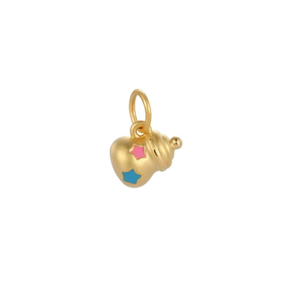 New Baby Bottle Shape 24K Solid Gold Enamel Craft Cute Style Charm Pendant Wholesale Necklace Accessories