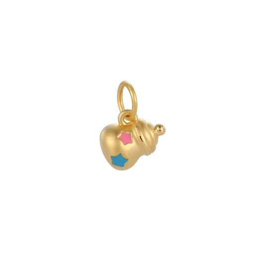 New Baby Bottle Shape 24K Solid Gold Enamel Craft Cute Style Charm Pendant Wholesale Necklace Accessories