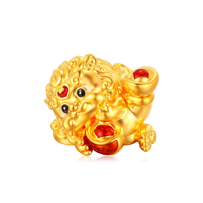 24K Solid Gold Reclining Pixiu Figurine 6.2g