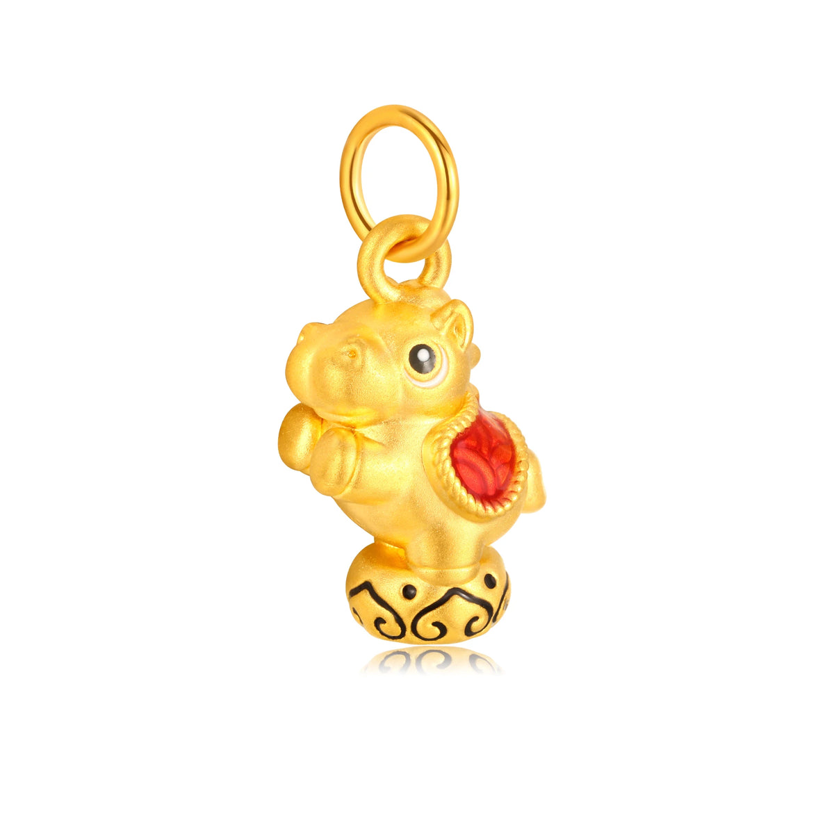 24K Solid Gold Great Fortune Horse Charm 0.75g