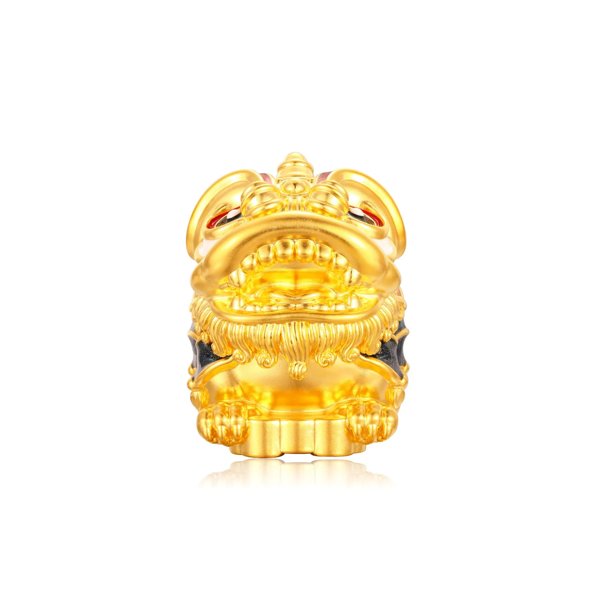 24K Solid Gold Medium Straight-Head Fu Lion Dance Figurine 15.1g