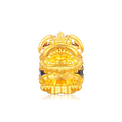 24K Solid Gold Medium Straight-Head Fu Lion Dance Figurine 15.1g