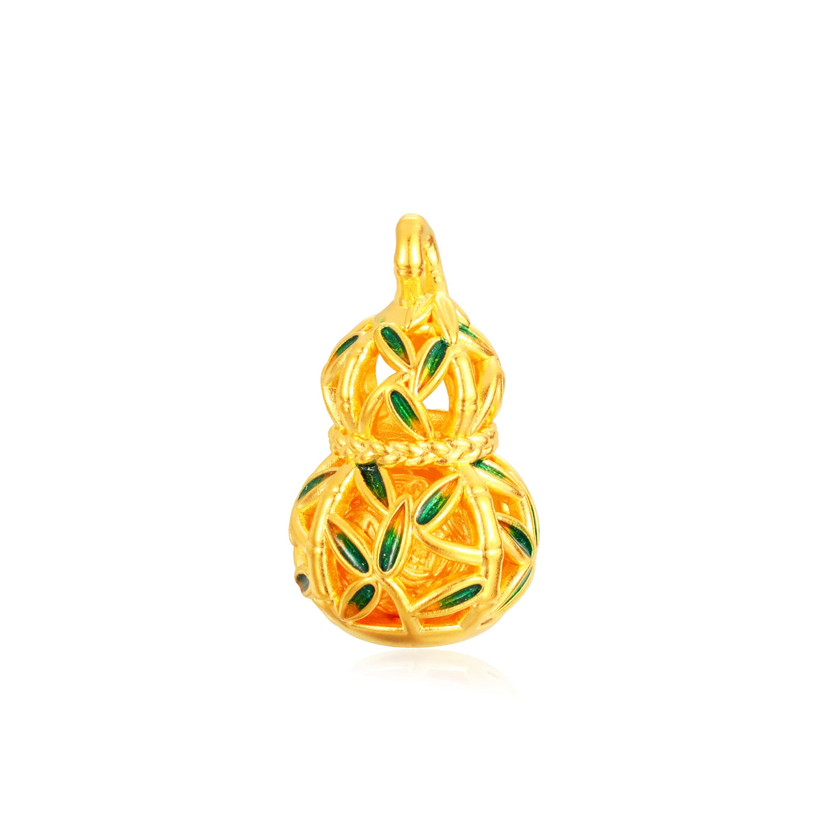Hollow Out Bamboo Gourd Gold Charm - 2.4g