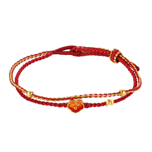 24K Solid Gold Ruyi Bracelet Charm 0.3g