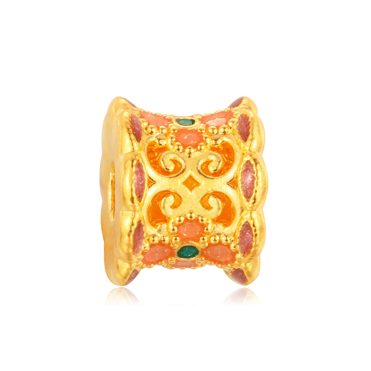 24K Solid Gold Good Things Happen Filigree Charm 0.5g