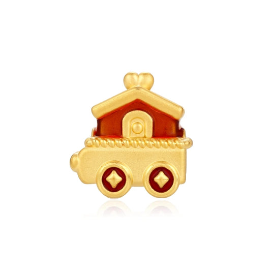 24K Pure Gold Luxury Beaded Bracelet Unique House Car Design Enamel Craft Jewelry Findings Components Accessory 3.0mm Aperture