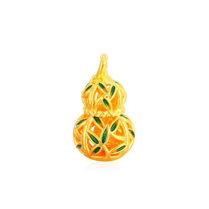 Hollow Out Bamboo Gourd Gold Charm - 2.4g