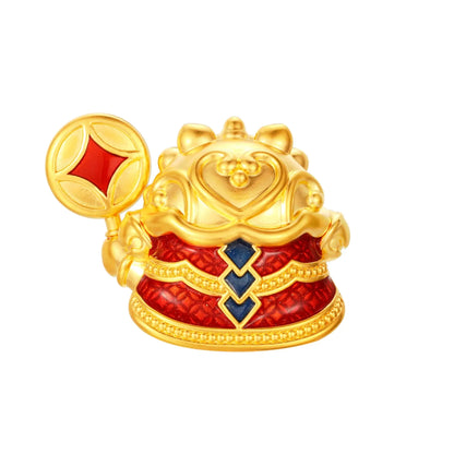 24K Solid Gold Small Worry-Free Lucky Cat Figurine 8.7g