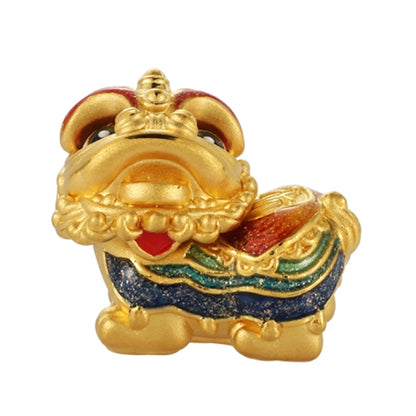 High-end new design fashion Chinese style Lion shape slightly hard gold bracelet beaded for gifts