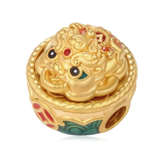 Wholesale Cornucopia Pixiu shape 5d lucky jewelry beaded High-end 1.1g enamel jewelry beaded
