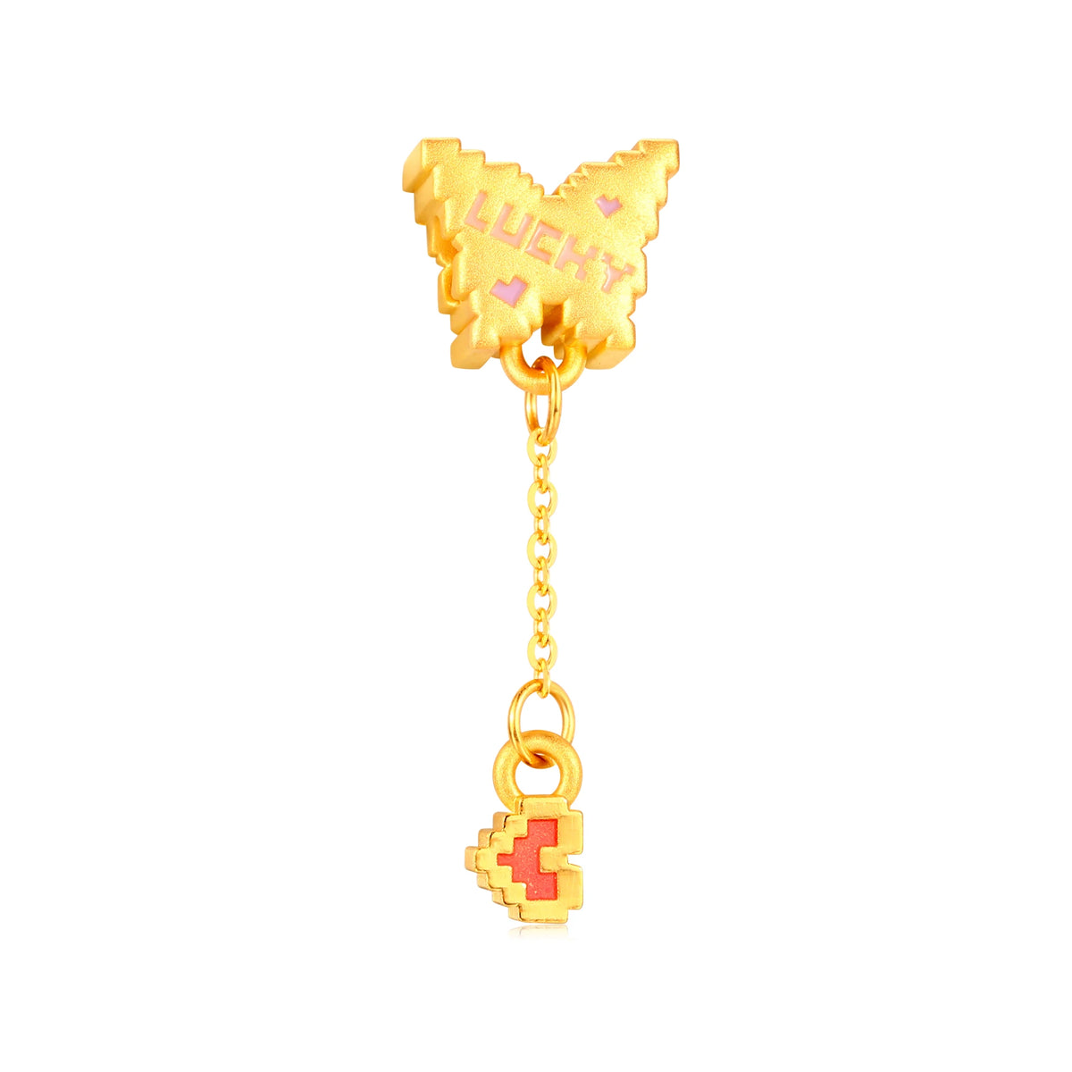 Pixel Butterfly Gold Charm - 0.95g
