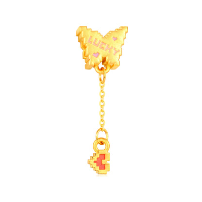 Pixel Butterfly Gold Charm - 0.95g