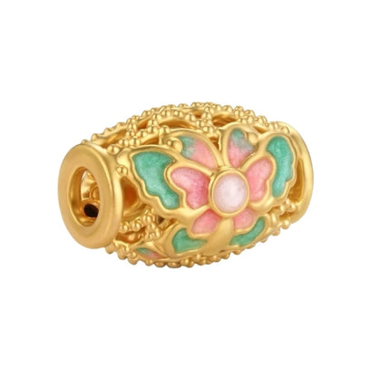 Micro-hard gold filigree butterfly shape 24k pure gold fashion bracelet accessories beaded enamel craft bracelet beaded